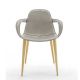 Fauteuil COUTURE pieds bois Enrico Pellizzoni, pieds Frêne naturel, cuir Turtledove