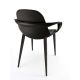 Fauteuil COUTURE pieds bois Enrico Pellizzoni, pieds Frêne noir, cuir Black Ink