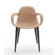 Fauteuil COUTURE pieds bois Enrico Pellizzoni, pieds Frêne noir, cuir Coriander