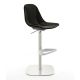 Chaise de bar pivotant à verin COUTURE pied blanc cuir Blackink Enrico Pellizzoni