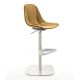 Chaise de bar pivotant à verin COUTURE pied blanc cuir Carioca Enrico Pellizzoni