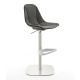 Chaise de bar pivotant à verin COUTURE pied blanc cuir Iron Enrico Pellizzoni