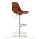 Chaise de bar pivotant à verin COUTURE pied blanc cuir Redorange Enrico Pellizzoni