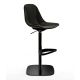 Chaise de bar pivotant à verin COUTURE pied noir cuir Blackink Enrico Pellizzoni