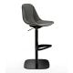 Chaise de bar pivotant à verin COUTURE pied noir cuir Iron Enrico Pellizzoni