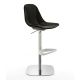 Chaise de bar pivotant à verin COUTURE pied blanc-chrome cuir Blackink Enrico Pellizzoni