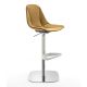 Chaise de bar pivotant à verin COUTURE pied blanc-chrome cuir Carioca Enrico Pellizzoni