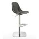 Chaise de bar pivotant à verin COUTURE pied blanc-chrome cuir Iron Enrico Pellizzoni