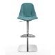 Chaise de bar pivotant à verin COUTURE pied chromé cuir Polinésia Enrico Pellizzoni