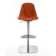Chaise de bar pivotant à verin COUTURE pied chromé cuir Redorange Enrico Pellizzoni