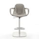 Fauteuil de bar pivotant à vérin COUTURE pied blanc et cuir turtledove Enrico Pellizzoni