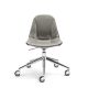 Siège bureau COUTURE Enrico Pellizzoni, pied chrome, cuir turtledove