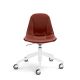 Siège bureau COUTURE Enrico Pellizzoni, pied blanc, cuir redorange