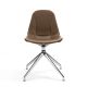 Chaise pivotante COUTURE Enrico Pellizzoni, 4 pieds étoile chrome, cuir antilop