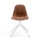 Chaise pivotante COUTURE Enrico Pellizzoni, 4 pieds étoile blanc, cuir volcano