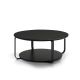 Table basse CLIK Ø 100 cm métal thermolaqué noir micro-texturé, top et base laqué ardoise Kendo