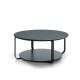 Table basse CLIK Ø 100 cm métal thermolaqué noir micro-texturé, top et base laqué brouillard Kendo