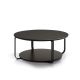 Table basse CLIK Ø 100 cm métal thermolaqué noir micro-texturé, top et base laqué graphite Kendo