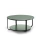 Table basse CLIK Ø 100 cm métal thermolaqué noir micro-texturé, top et base laqué menthe Kendo