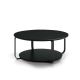 Table basse CLIK Ø 100 cm métal thermolaqué noir micro-texturé, top et base laqué noir Kendo