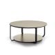 Table basse CLIK Ø 100 cm métal thermolaqué noir micro-texturé, top et base laqué sable Kendo