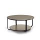 Table basse CLIK Ø 100 cm métal thermolaqué noir micro-texturé, top et base laqué taupe Kendo