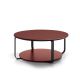 Table basse CLIK Ø 100 cm métal thermolaqué noir micro-texturé, top et base laqué tuile Kendo