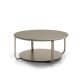 Table basse CLIK Ø 100 cm piètement métal thermolaqué taupe micro-texturé, top taupe Kendo