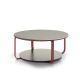 Table basse CLIK Ø 100 cm piètement métal thermolaqué tuile micro-texturé, top laqué pierre Kendo