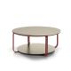 Table basse CLIK Ø 100 cm piètement métal thermolaqué tuile micro-texturé, top laqué sable Kendo