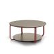 Table basse CLIK Ø 100 cm piètement métal thermolaqué tuile micro-texturé, top laqué taupe Kendo