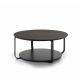 Table basse CLIK Ø 100 cm métal noir, top chêne toasté Kendo