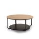 Table basse CLIK Ø 100 cm plateau chêne naturel, piètement et plateau base laqué graphite Kendo