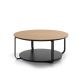 Table basse CLIK Ø 100 cm plateau chêne naturel, piètement et plateau base laqué noir Kendo