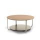 Table basse CLIK Ø 100 cm plateau chêne naturel, piètement et plateau base laqué sable Kendo