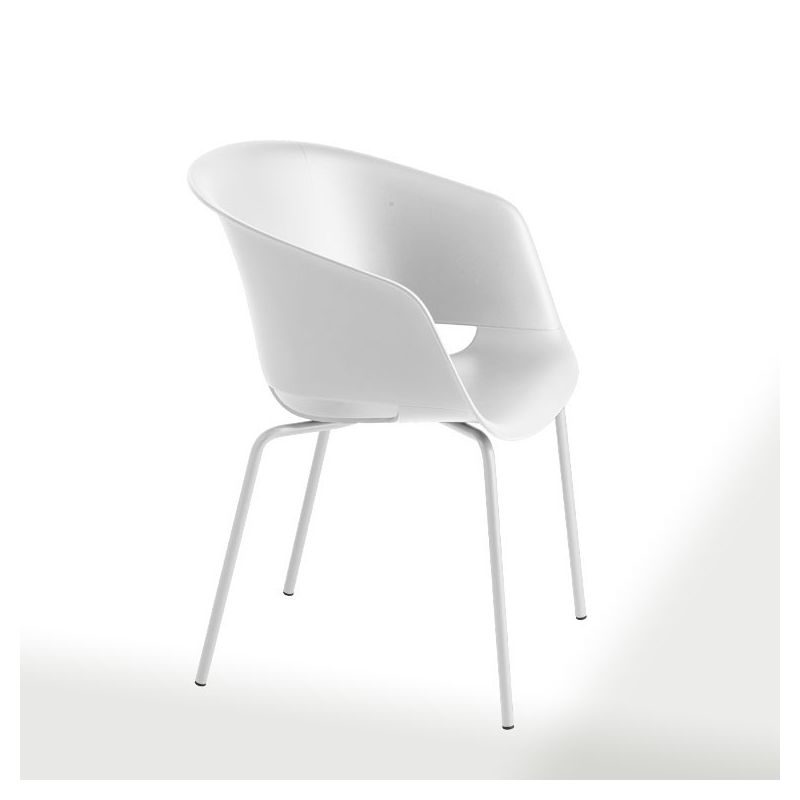 Chaise empilable DUNK 1190 VR Et-al, pieds laqués blanc assise blanc