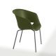 Chaise empilable DUNK 1190 VR Et-al, pieds laqués gris anthracite assise vert olive
