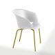 Chaise empilable DUNK 1190 VR Et-al, pieds laqués jaune curry assise blanc