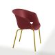 Chaise empilable DUNK 1190 VR Et-al, pieds laqués jaune curry assise marsala