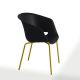 Chaise empilable DUNK 1190 VR Et-al, pieds laqués jaune curry assise noir