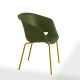 Chaise empilable DUNK 1190 VR Et-al, pieds laqués jaune curry assise vert olive