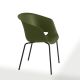 Chaise empilable DUNK 1190 VR Et-al, pieds laqués noir assise vert olive