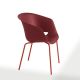 Chaise empilable DUNK 1190 VR Et-al, pieds laqués rouge corail assise marsala