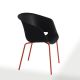 Chaise empilable DUNK 1190 VR Et-al, pieds laqués rouge corail assise noir