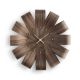 Horloge murale bois CICLO Nomon, Corps Noyer, aiguilles et points horaires laiton poli  