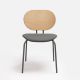 Chaise HARI empilables pieds anthracite dossier chêne naturel, assise gris foncé Ondarreta