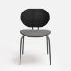 Chaise HARI empilables pieds anthracite dossier chêne noir, assise gris foncé Ondarreta