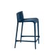 Chaise de bar bleu capri NASSAU 537 Metalmobil, hauteur d'assise 66 cm