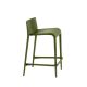 Chaise de bar vert olive NASSAU 537 Metalmobil, hauteur d'assise 66 cm