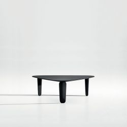 Table basse ronde Ø 100 cm noyer et triangulaire 123 x 114 en chêne teinté graphite KUYU Zeitraum